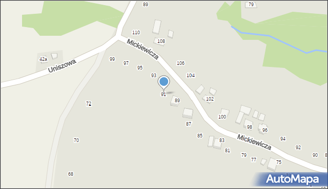 Ryglice, Mickiewicza Adama, 91, mapa Ryglice