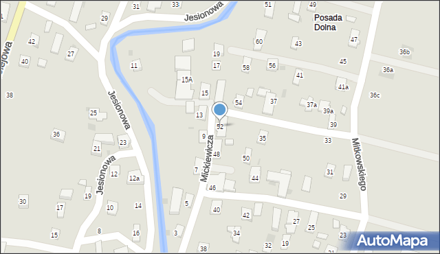 Rymanów, Mickiewicza Adama, 52, mapa Rymanów