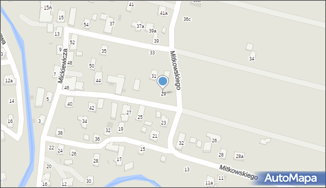 Rymanów, Mitkowskiego, 29, mapa Rymanów