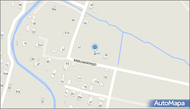 Rymanów, Mitkowskiego, 40, mapa Rymanów
