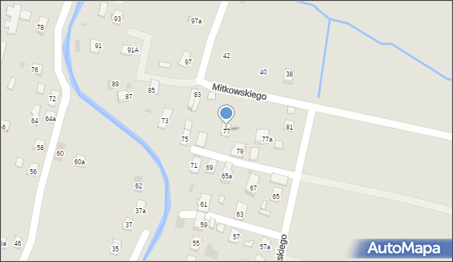 Rymanów, Mitkowskiego, 77, mapa Rymanów