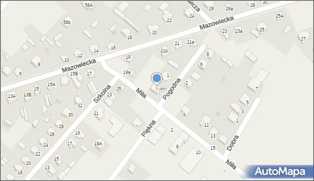 Rzekuń, Miła, 5, mapa Rzekuń