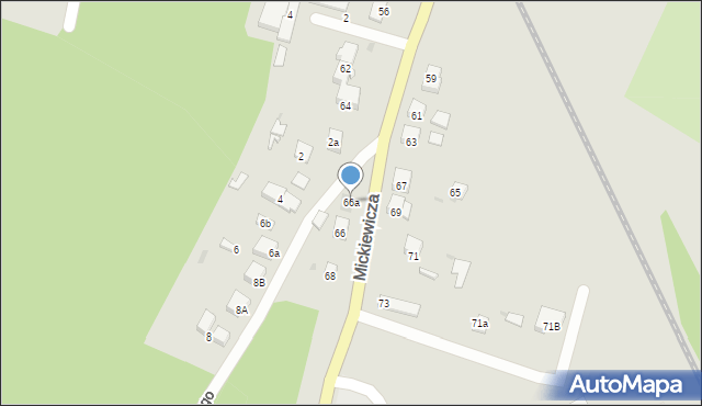 Rzepin, Mickiewicza Adama, 66a, mapa Rzepin