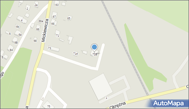 Rzepin, Mickiewicza Adama, 71B, mapa Rzepin
