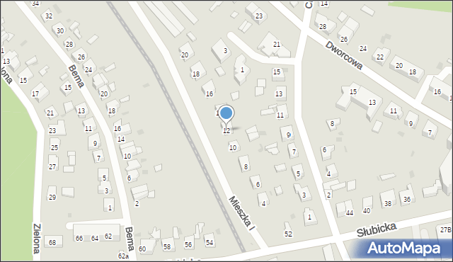 Rzepin, Mieszka I, 12, mapa Rzepin