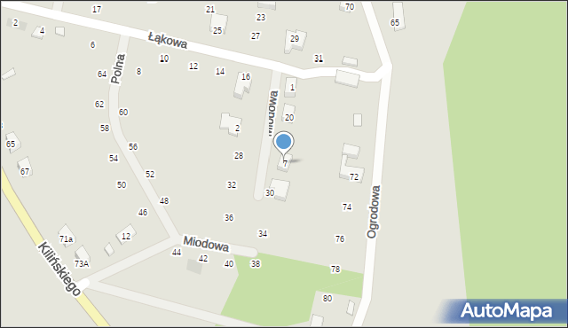 Rzepin, Miodowa, 7, mapa Rzepin