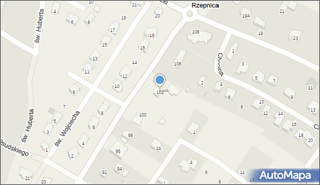 Rzepnica, Mierosławskiego Ludwika, gen., 102, mapa Rzepnica