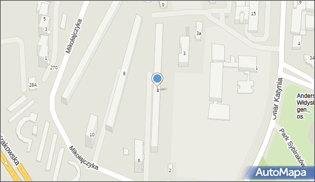 Rzeszów, Mikołajczyka Stanisława, 4, mapa Rzeszów