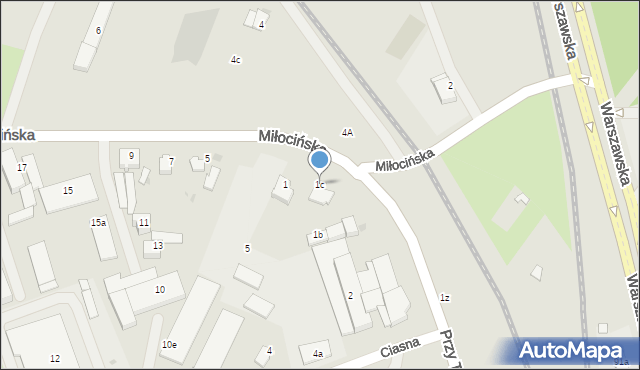 Rzeszów, Miłocińska, 1c, mapa Rzeszów
