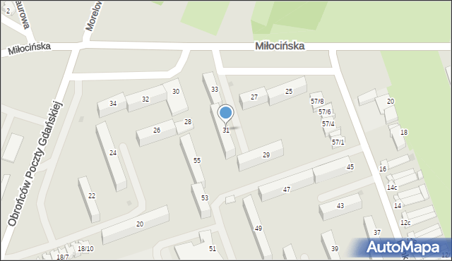 Rzeszów, Miłocińska, 31, mapa Rzeszów