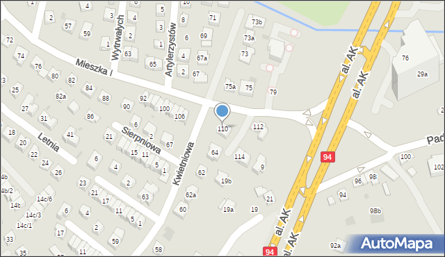 Rzeszów, Mieszka I, 110, mapa Rzeszów