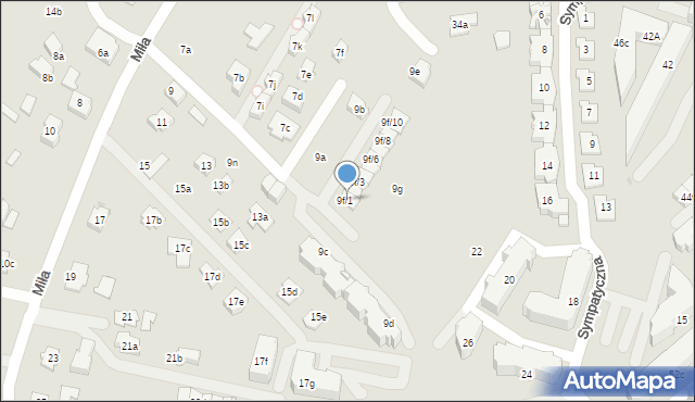 Rzeszów, Miła, 9f/1, mapa Rzeszów