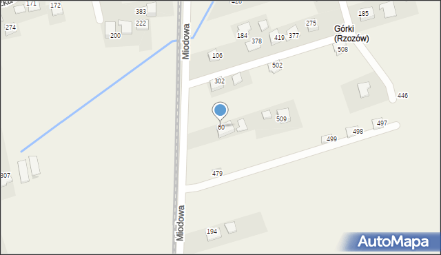 Rzozów, Miodowa, 17, mapa Rzozów