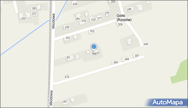 Rzozów, Miodowa, 19, mapa Rzozów