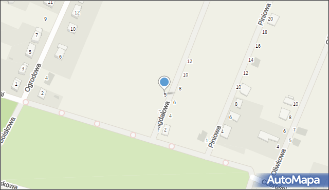 Sadków, Migdałowa, 5, mapa Sadków