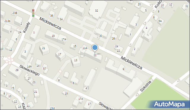 Sandomierz, Mickiewicza Adama, 11, mapa Sandomierza