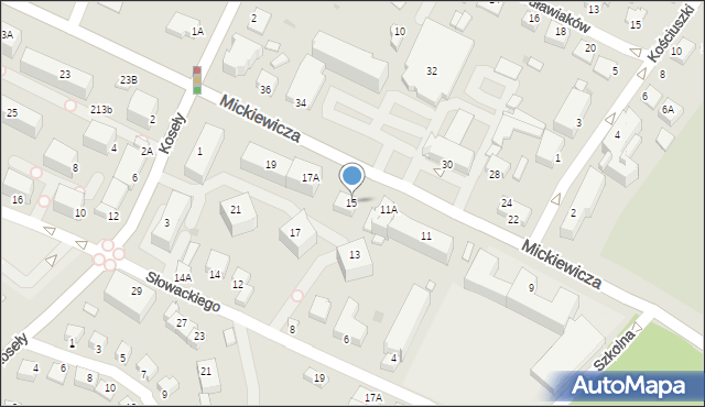 Sandomierz, Mickiewicza Adama, 15, mapa Sandomierza