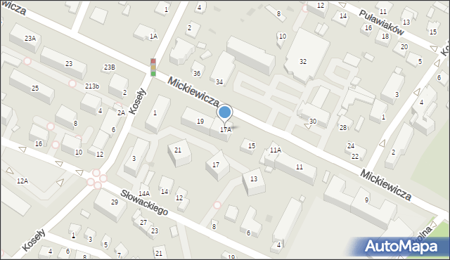 Sandomierz, Mickiewicza Adama, 17A, mapa Sandomierza