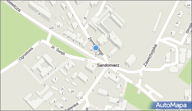 Sandomierz, Mickiewicza Adama, 2, mapa Sandomierza