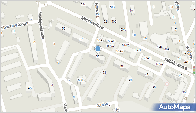 Sandomierz, Mickiewicza Adama, 55, mapa Sandomierza