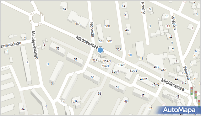 Sandomierz, Mickiewicza Adama, 55A/5, mapa Sandomierza