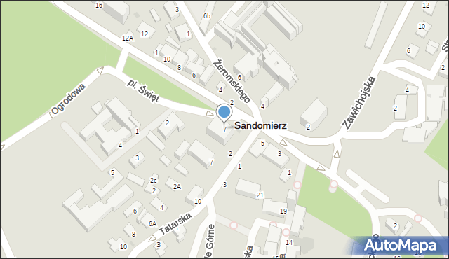 Sandomierz, Mickiewicza Adama, 7, mapa Sandomierza