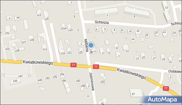 Sandomierz, Milberta Feliksa, dr., 2B, mapa Sandomierza