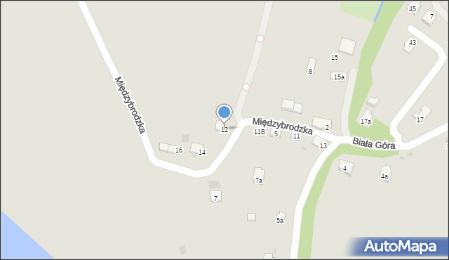 Sanok, Międzybrodzka, 12, mapa Sanok