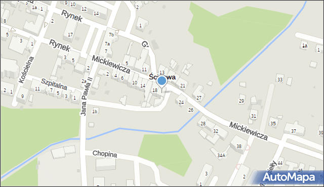 Ścinawa, Mickiewicza Adama, 20, mapa Ścinawa