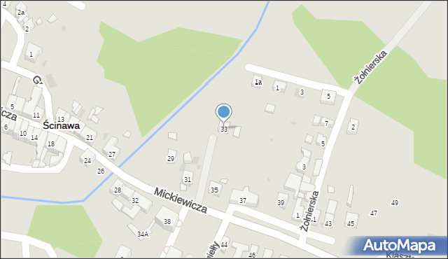 Ścinawa, Mickiewicza Adama, 33, mapa Ścinawa