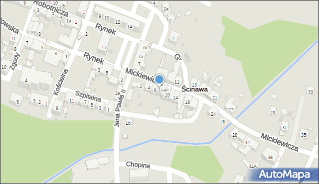 Ścinawa, Mickiewicza Adama, 6c, mapa Ścinawa