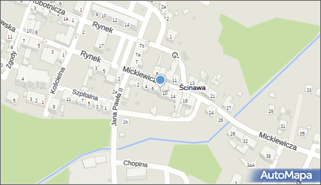 Ścinawa, Mickiewicza Adama, 8, mapa Ścinawa