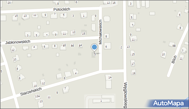 Sędziszów Małopolski, Michałowskich, 3, mapa Sędziszów Małopolski