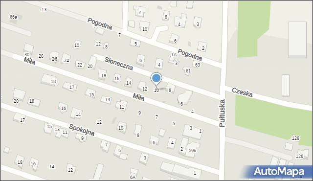 Serock, Miła, 10, mapa Serock