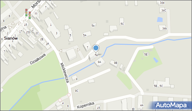 Sianów, Mickiewicza Adama, 7A, mapa Sianów
