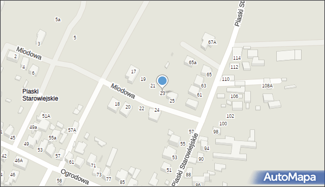 Siedlce, Miodowa, 23, mapa Siedlce