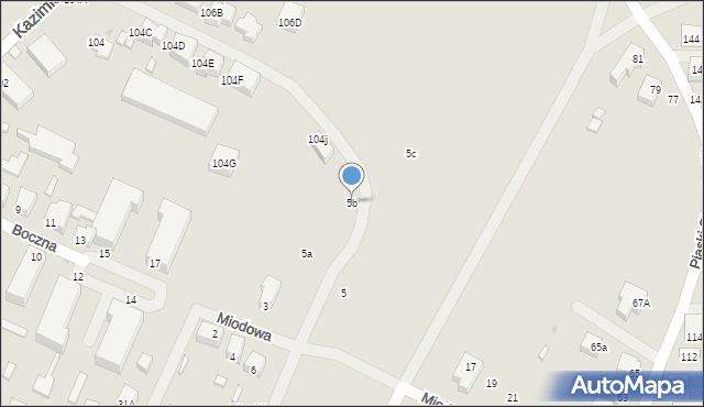 Siedlce, Miodowa, 5b, mapa Siedlce