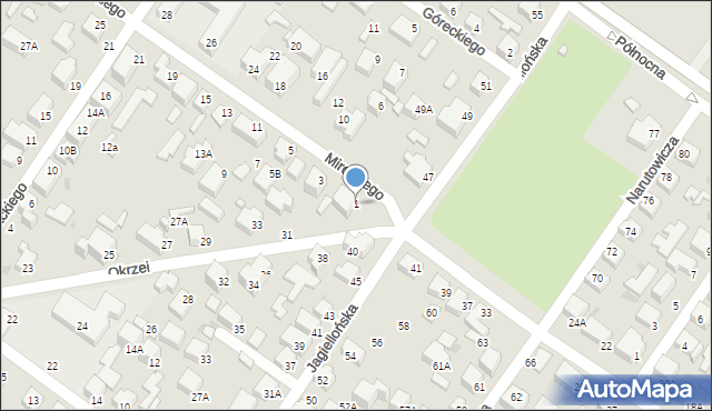 Siedlce, Mireckiego Józefa, 1, mapa Siedlce