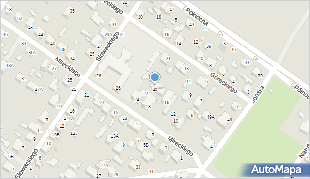 Siedlce, Mireckiego Józefa, 20, mapa Siedlce