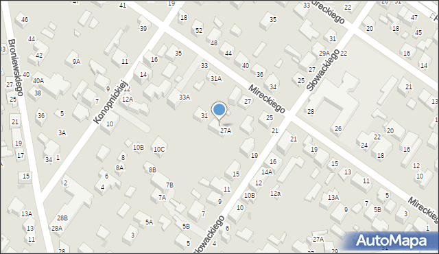 Siedlce, Mireckiego Józefa, 29A, mapa Siedlce