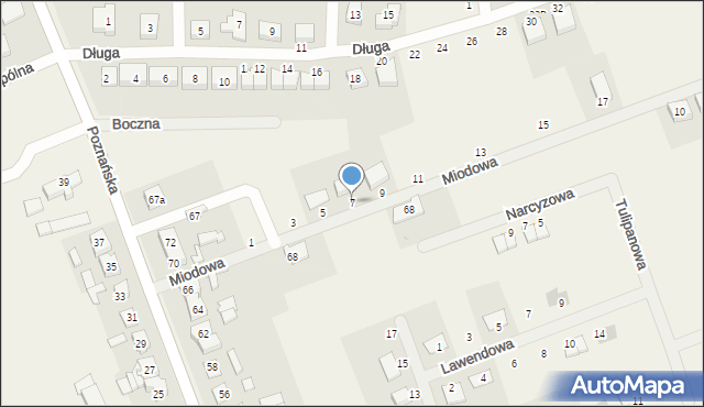 Siekierki Wielkie, Miodowa, 7, mapa Siekierki Wielkie