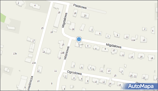 Siemianice, Migdałowa, 2, mapa Siemianice