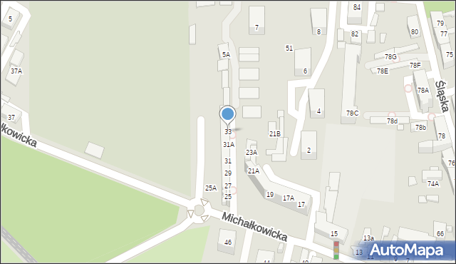 Siemianowice Śląskie, Michałkowicka, 33, mapa Siemianowice Śląskie