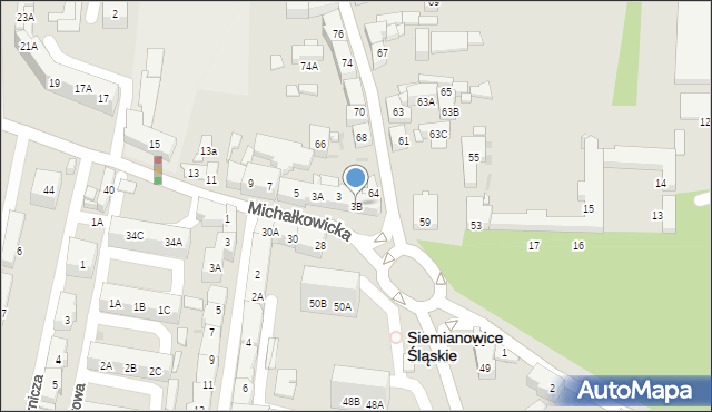 Siemianowice Śląskie, Michałkowicka, 3B, mapa Siemianowice Śląskie