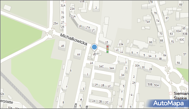 Siemianowice Śląskie, Michałkowicka, 40, mapa Siemianowice Śląskie