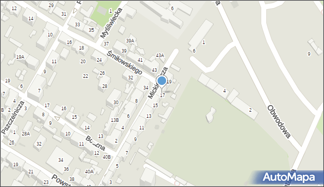 Siemianowice Śląskie, Mickiewicza Adama, 17, mapa Siemianowice Śląskie