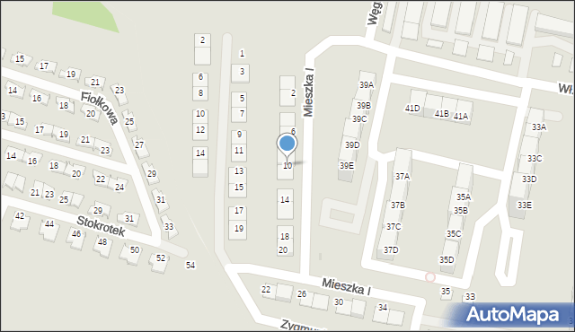 Siemianowice Śląskie, Mieszka I, 10, mapa Siemianowice Śląskie