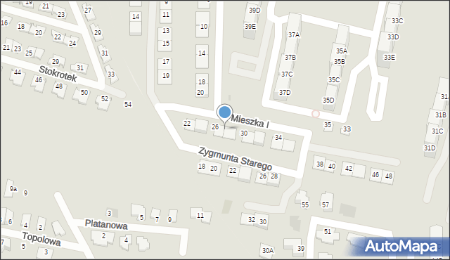 Siemianowice Śląskie, Mieszka I, 28, mapa Siemianowice Śląskie