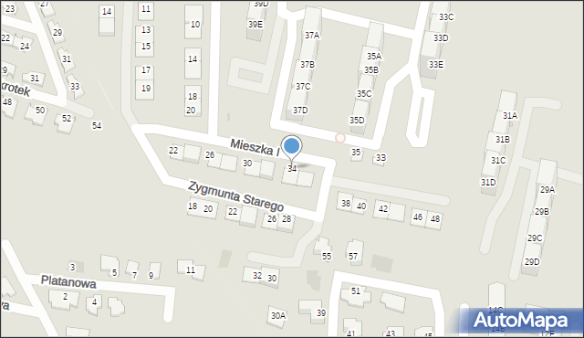 Siemianowice Śląskie, Mieszka I, 34, mapa Siemianowice Śląskie