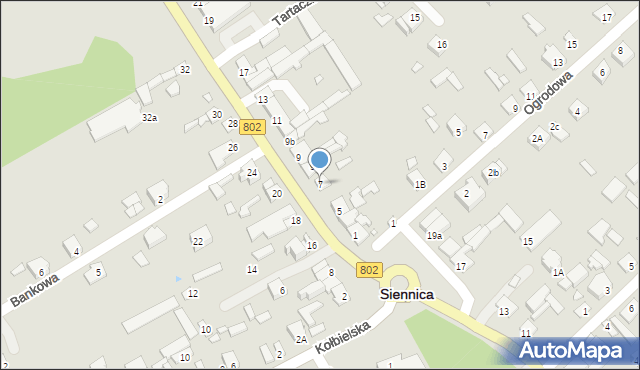 Siennica, Mińska, 7, mapa Siennica